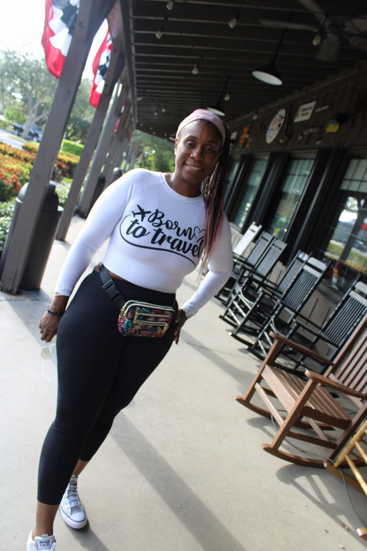 She Travels Crop Top