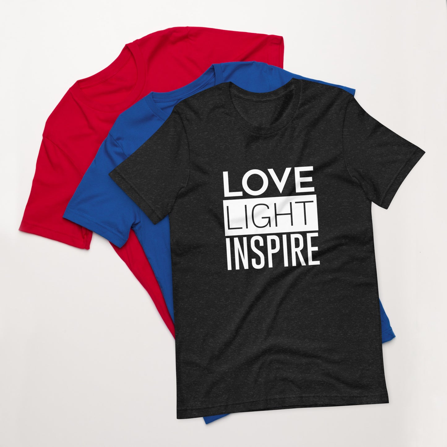 Love.Light.Inspire Block Letter Unisex Tee