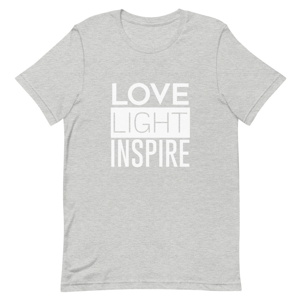 Love.Light.Inspire Block Letter Unisex Tee