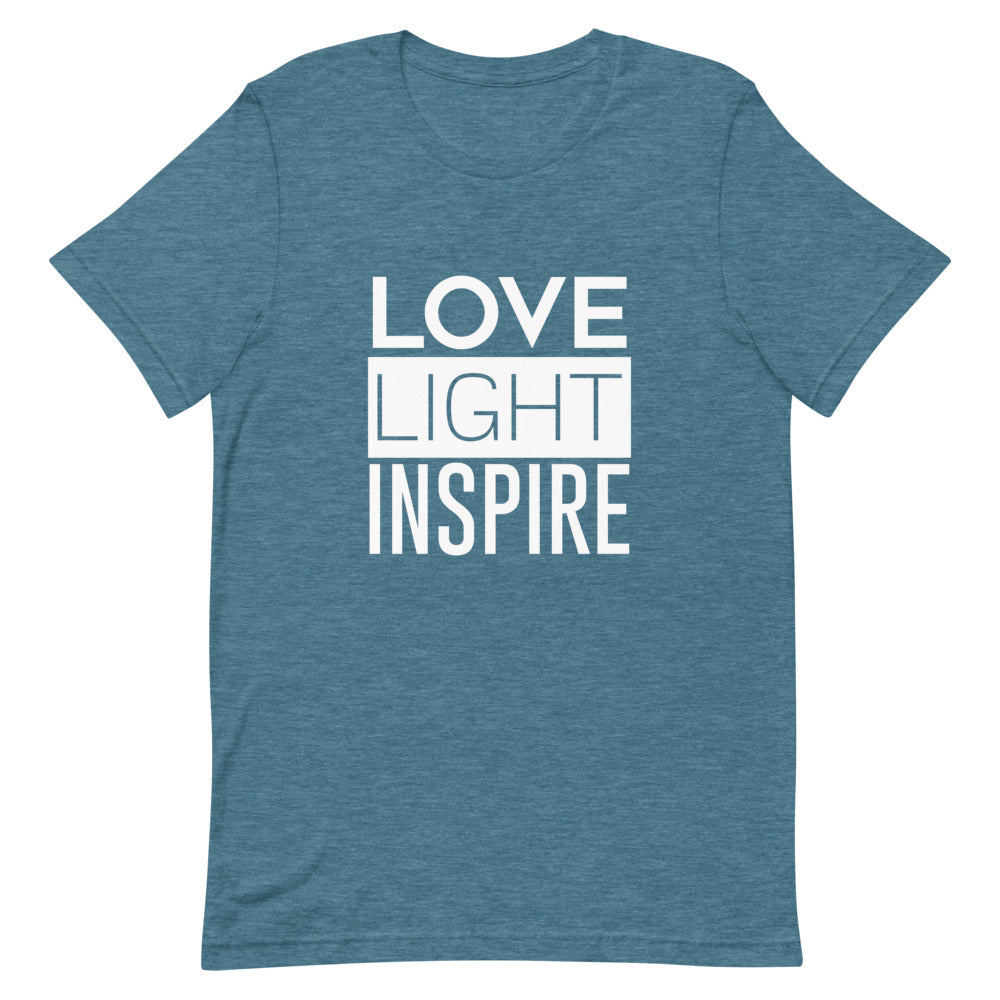 Love.Light.Inspire Block Letter Unisex Tee