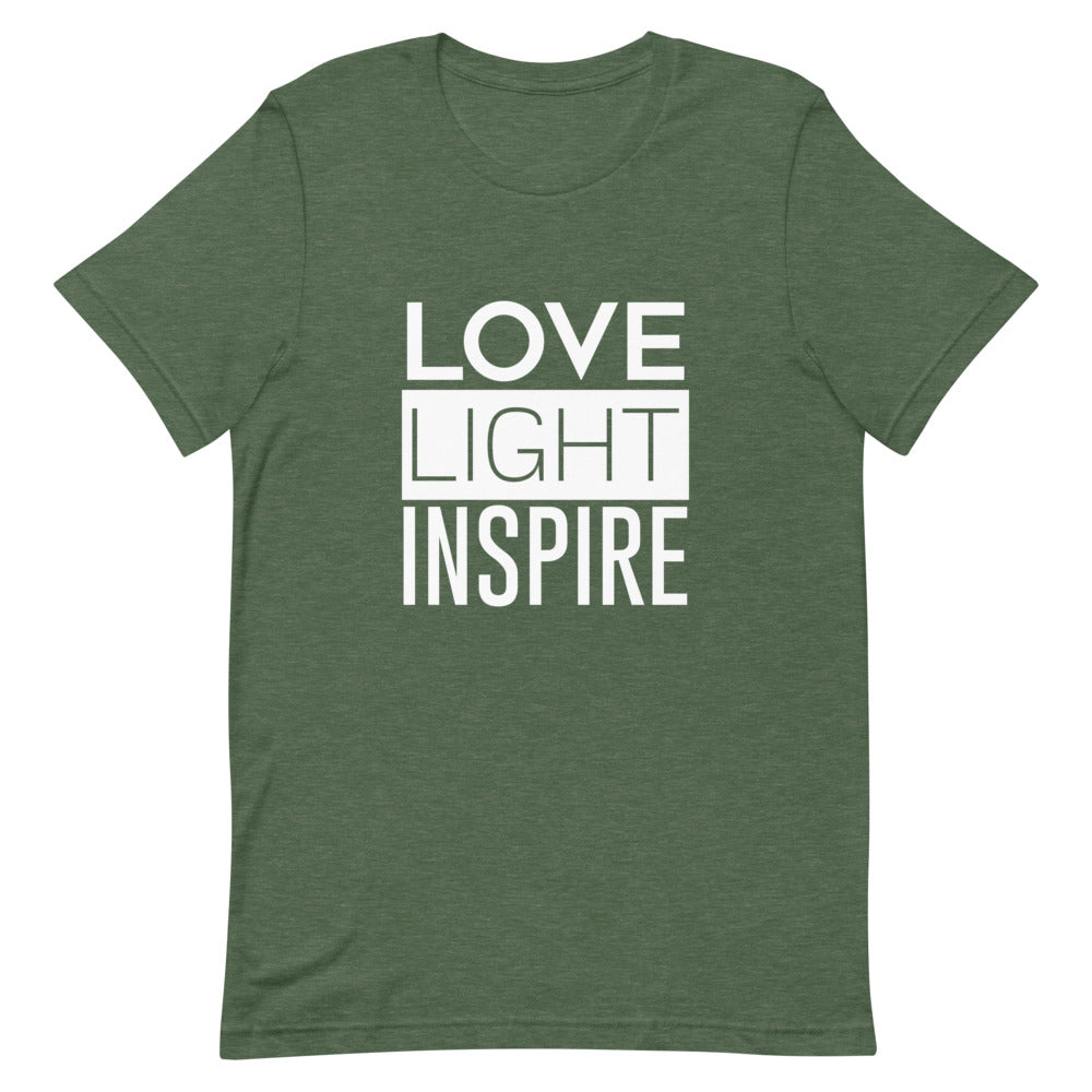 Love.Light.Inspire Block Letter Unisex Tee