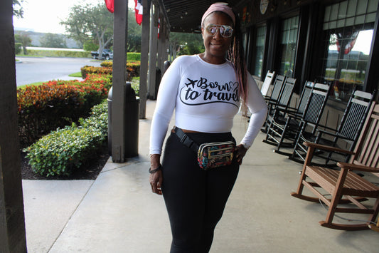 She Travels Crop Top